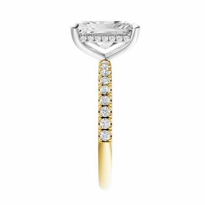 Radiant Mixed Metal Traditional Elegance Hidden Halo Setting