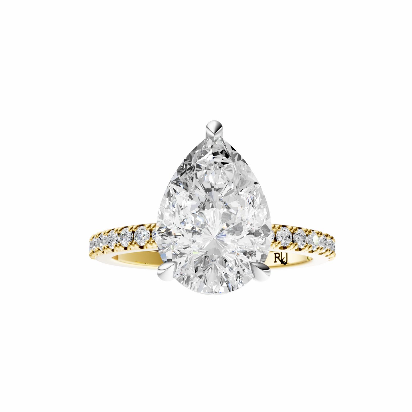 Pear Mixed Metal Traditional Elegance Setting