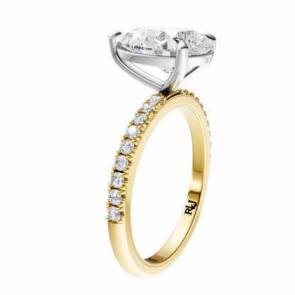 Pear Mixed Metal Traditional Elegance Setting