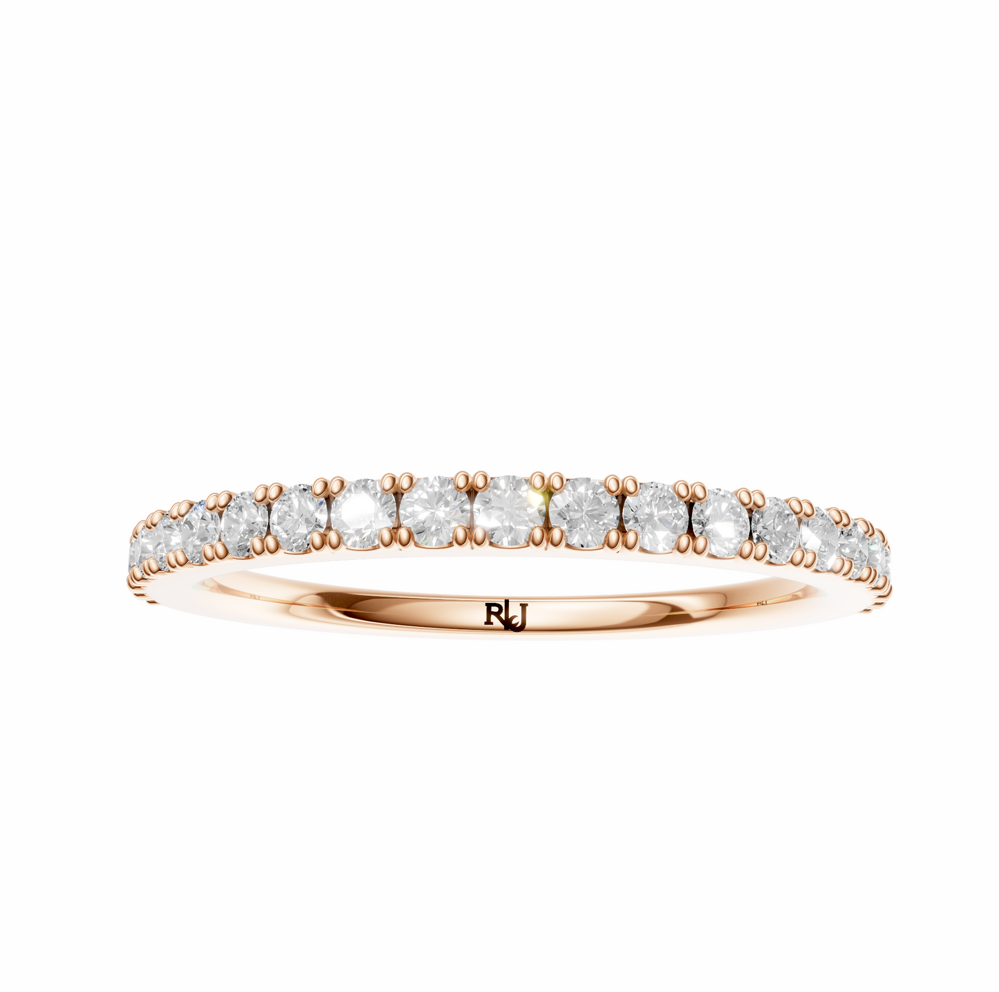 Petite Half Eternity Round Lab Diamond Wedding Band