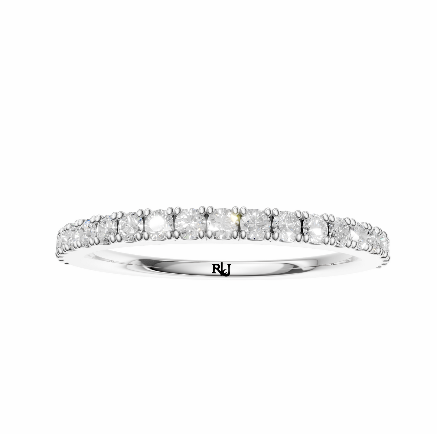 Petite Half Eternity Round Lab Diamond Wedding Band