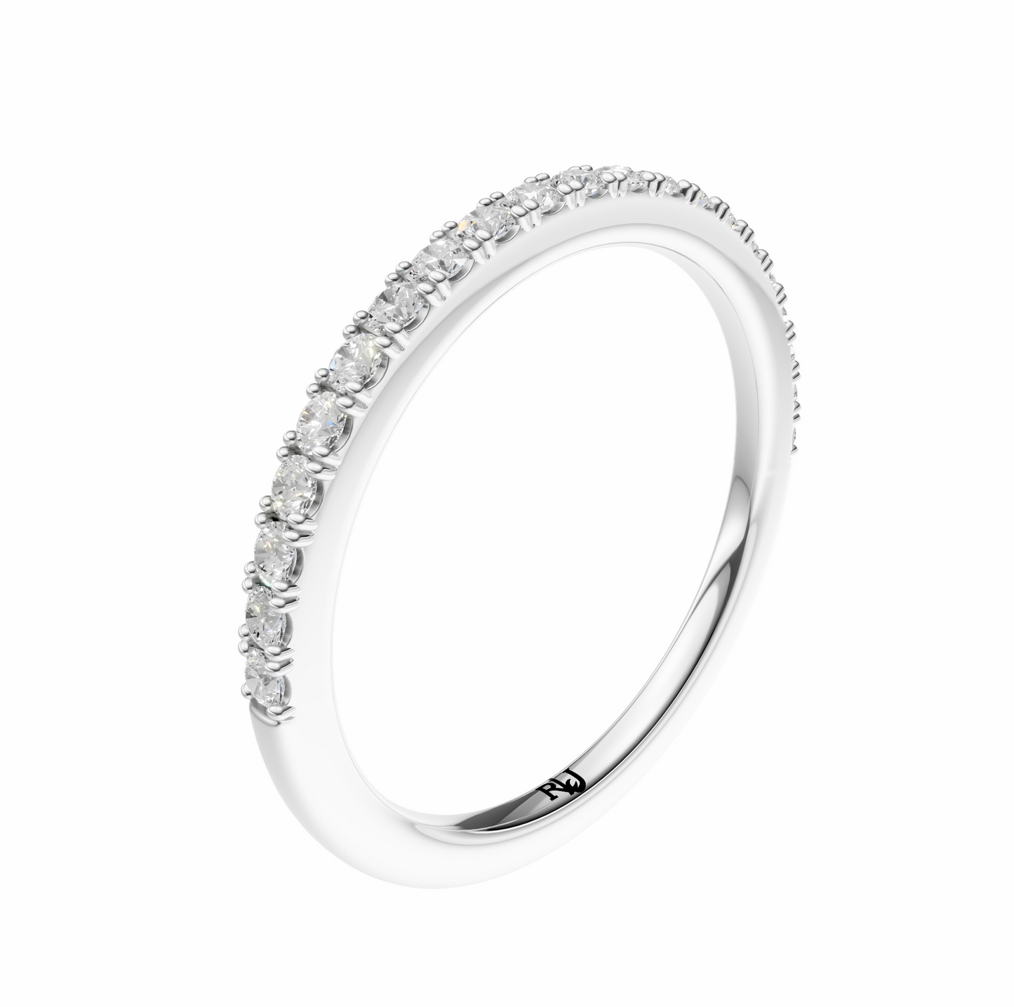 Petite Half Eternity Round Lab Diamond Wedding Band