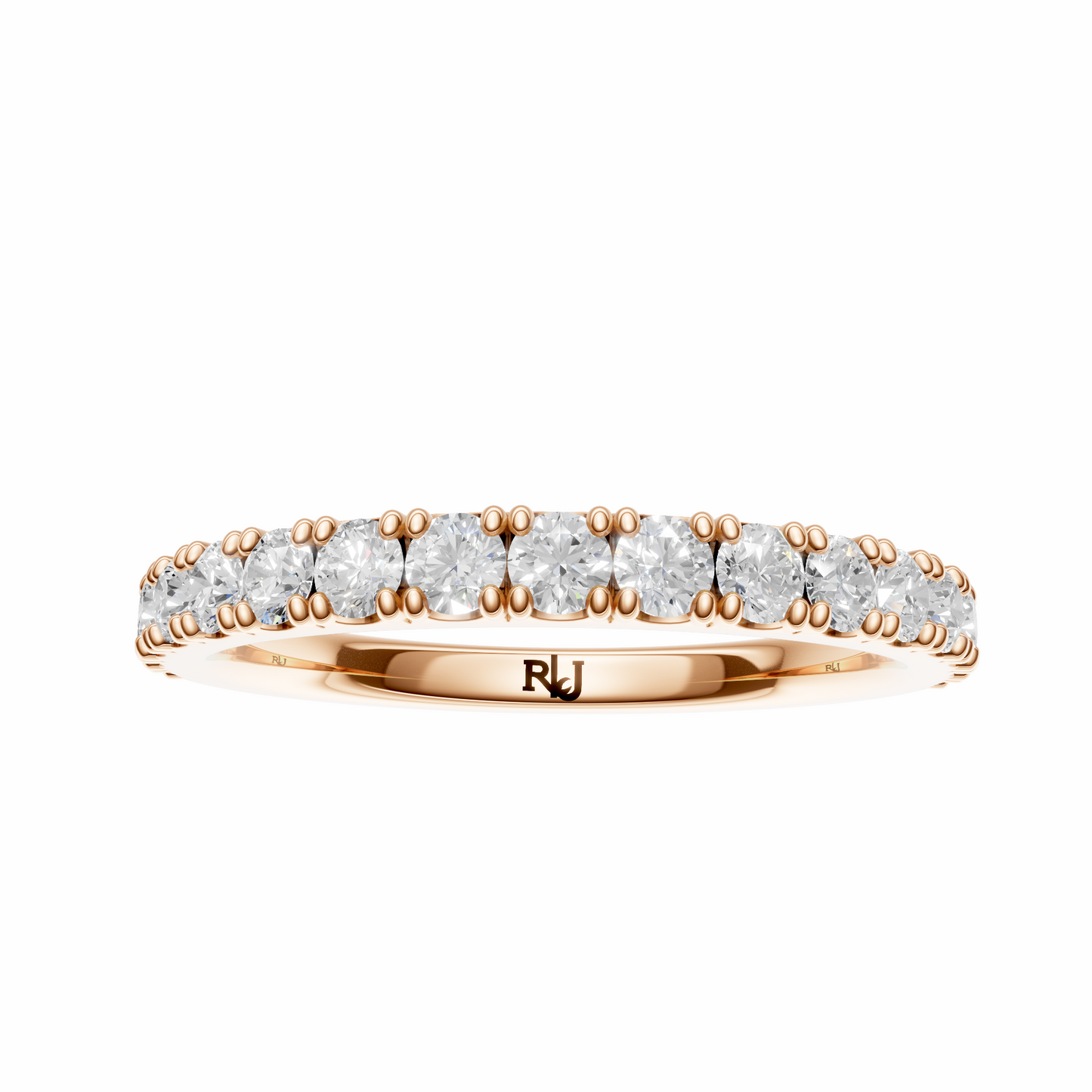 Signature Half Eternity Round Lab Diamond Wedding Band