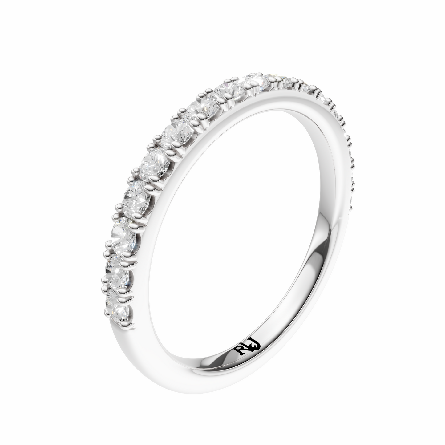 Signature Half Eternity Round Lab Diamond Wedding Band