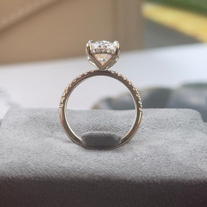 3.07 Carat Oval Lab Diamond Traditional Elegance Hidden Halo Ring