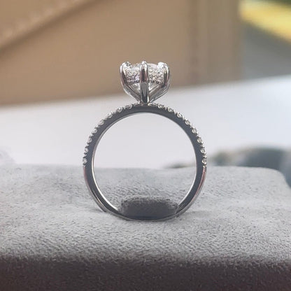3.02 Carat Marquise Lab Diamond Traditional Elegance Hidden Halo Ring