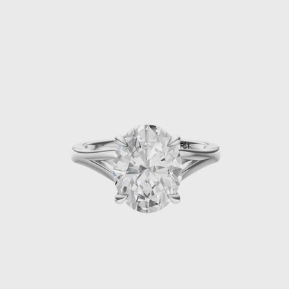 Oval Split-Shank Cathedral Solitaire Setting