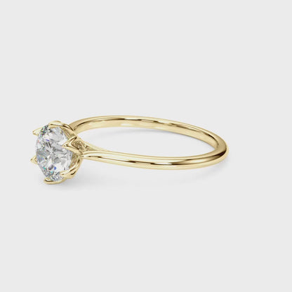 Round Flower Basket 6-Prong Solitaire Setting