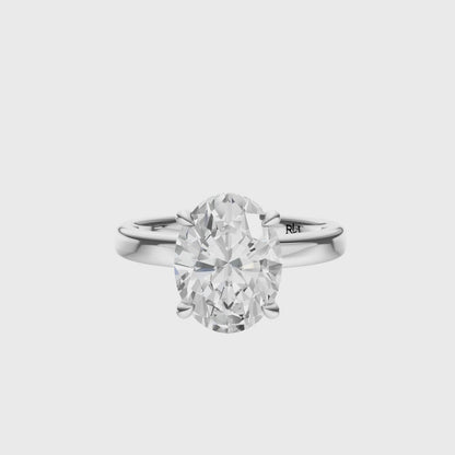 Oval Elegant 2.7mm Band Signature Hidden Halo Setting