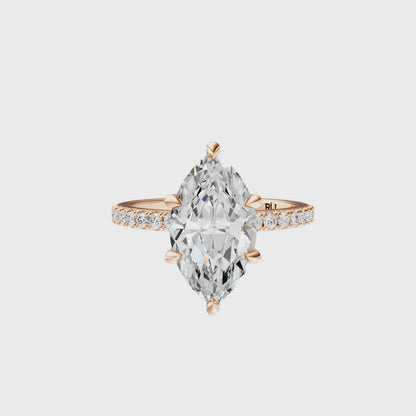 Marquise Traditional Elegance Hidden Halo Setting