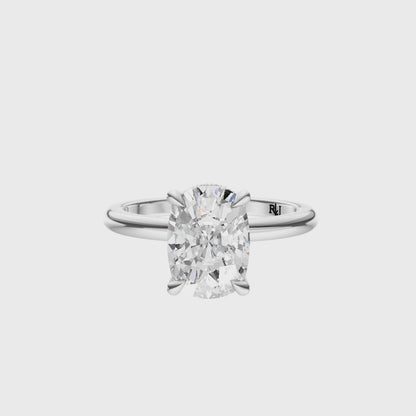 Cushion Tulip Hidden Halo Solitaire Setting