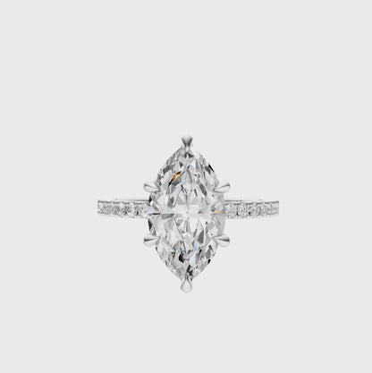 Marquise Traditional Accented Tulip Sparkler Setting