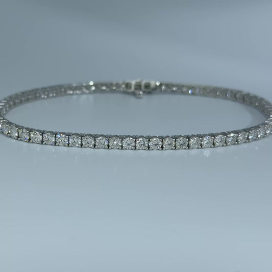14kt White Gold Round Lab Diamond Tennis Bracelet 5.00ctw