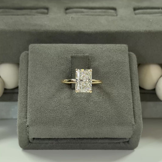 3.10 Carat Radiant Lab Diamond Elegant Solitaire Ring