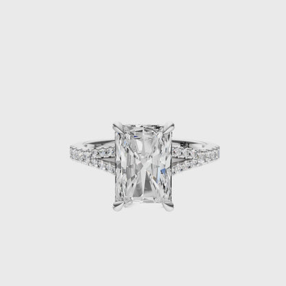 Radiant Traditional Split-Shank Cathedral Hidden Halo Setting