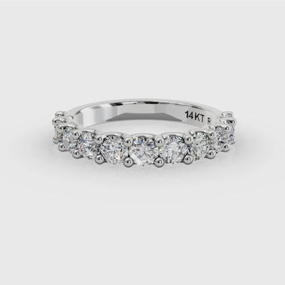 Round Broadway Half Eternity Round Wedding Band