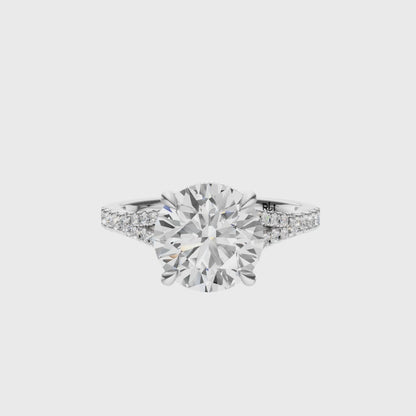 Round Traditional Split-Shank Cathedral Hidden Halo Setting