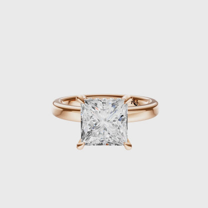 Princess Elegant 2.7mm Band Signature Hidden Halo Setting