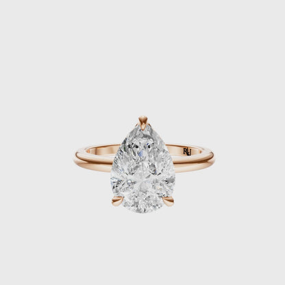 Pear Tulip Hidden Halo Solitaire Setting