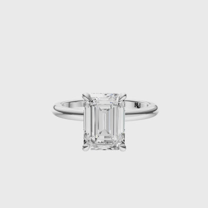 Emerald Tulip Hidden Halo Solitaire Setting
