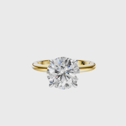 Round Mixed Metal Tulip Basket Solitaire Setting