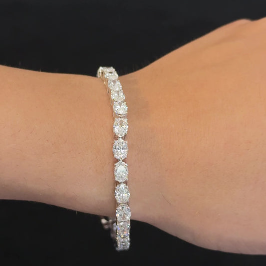Oval Lab Diamond Tennis Bracelet 12.00ctw