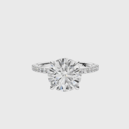 Round Traditional Tulip Hidden Halo Setting
