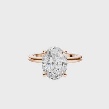 Oval Tulip Hidden Halo Solitaire Setting