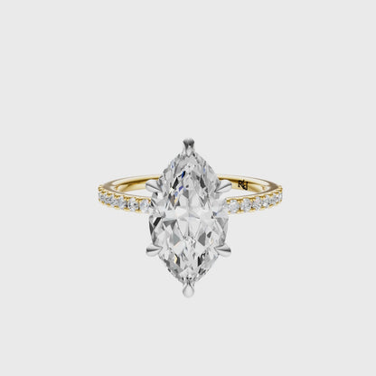 Marquise Mixed Metal Traditional Tulip Setting