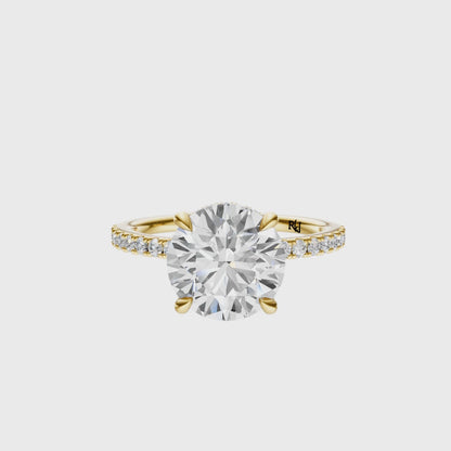 Round Traditional Tulip Hidden Halo Setting