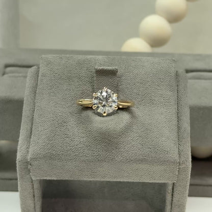2.02 Carat Round Cathedral 6-Prong Style Ring