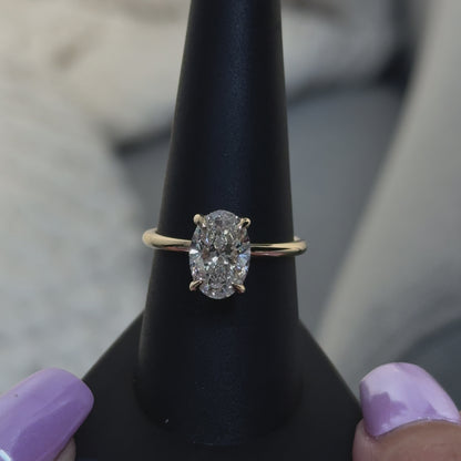 Oval Elegant Signature Hidden Halo Setting