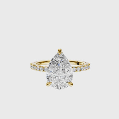 Pear Traditional Accented Tulip Sparkler Setting