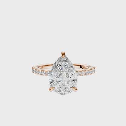 Pear Traditional Accented Tulip Sparkler Setting
