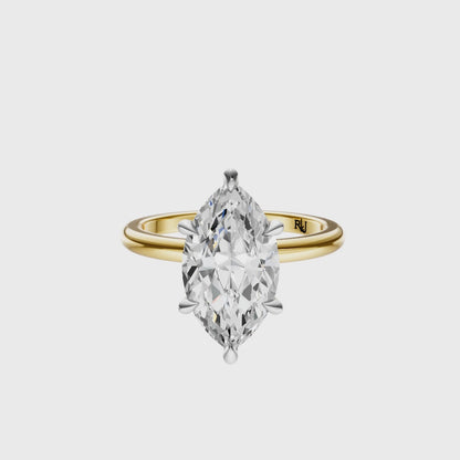 Marquise Mixed Metal Tulip Basket Solitaire Setting