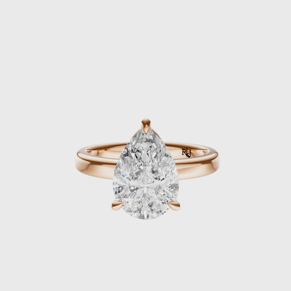 Pear Tulip 2.7mm Band Solitaire Setting