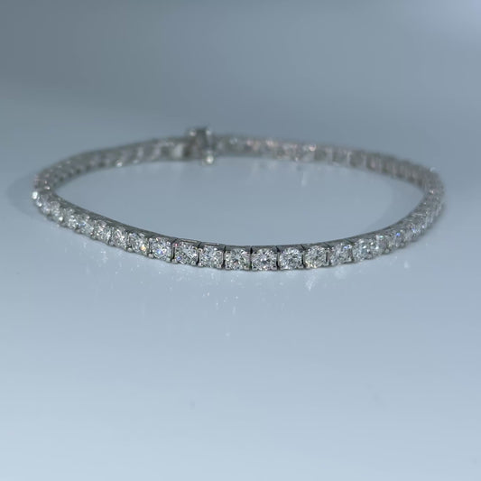 14kt White Gold Round Lab Diamond Tennis Bracelet 4.99 ctw