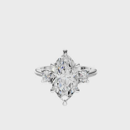 Marquise Three Stone Round Solitaire Setting
