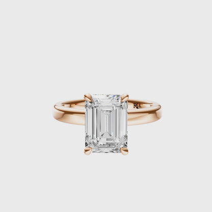 Emerald Elegant 2.7mm Band Signature Hidden Halo Setting