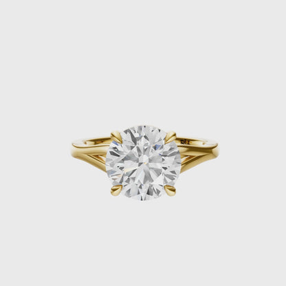 Round Solitaire Split-Shank Cathedral Setting