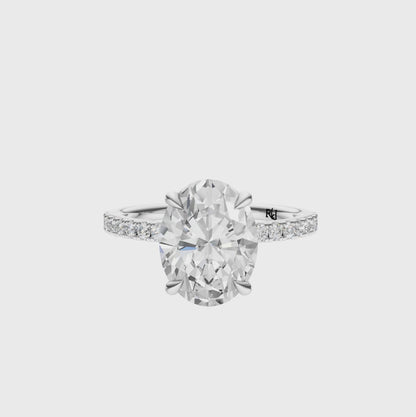 Oval Traditional Accented Tulip Sparkler Setting
