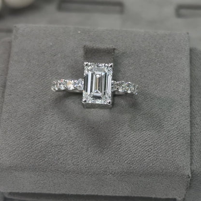 3.03 Carat Emerald Elegant Broadway Traditional Diamond Ring