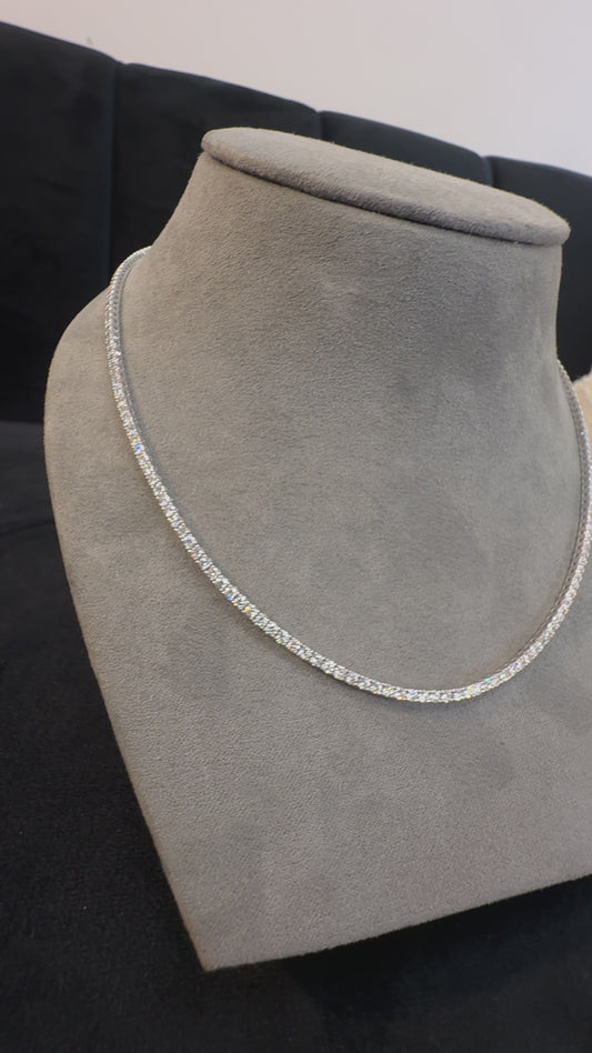 14kt White Gold Round Lab Diamond Tennis Necklace
