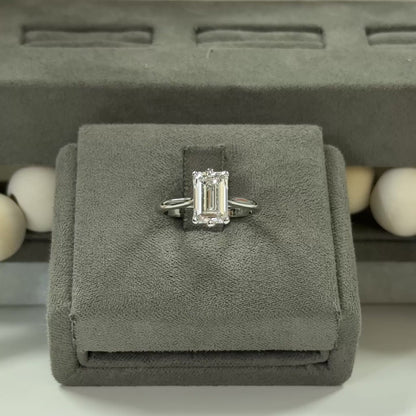 2.27 Carat Emerald Lab Diamond Floral Cathedral Ring