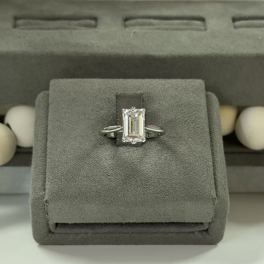 2.27 Carat Emerald Lab Diamond Floral Cathedral Ring