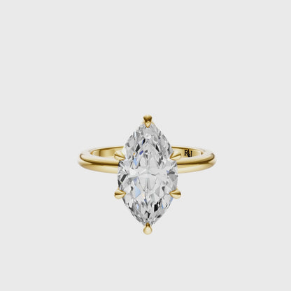 Marquise Tulip Hidden Halo Solitaire Setting