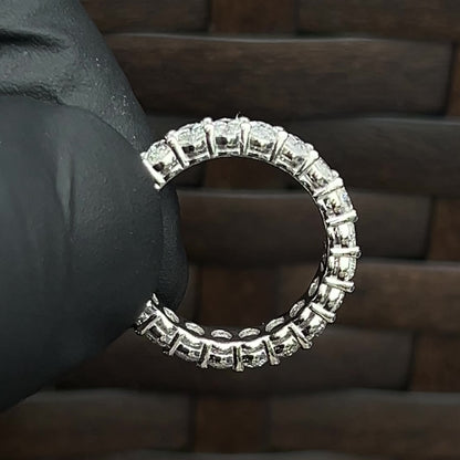 4.50ctw Eternity 14kt White Gold Oval Lab Diamond Band 4.5mm Width