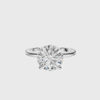 Round Tulip Hidden Halo Solitaire Setting