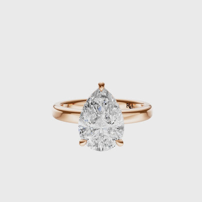 Pear Elegant 2.7mm Band Signature Hidden Halo Setting