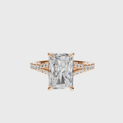 Radiant Traditional Split-Shank Cathedral Hidden Halo Setting